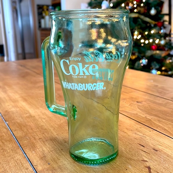 Coca-Cola Whataburger Cowboy Green Glass Mugs (2 mugs) - Picture 4 of 11